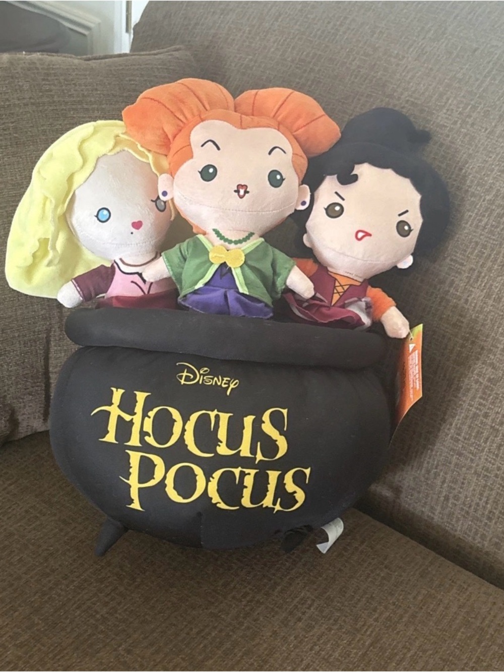 Disney Hocus Pocus Plush Toy Cauldron with Three Characters Large 17”